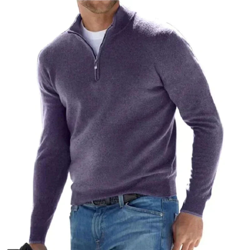 Pull à Fermeture Zippée pour Homme avec Coupe Classique | Idéal pour Quotidien et Temps Libre