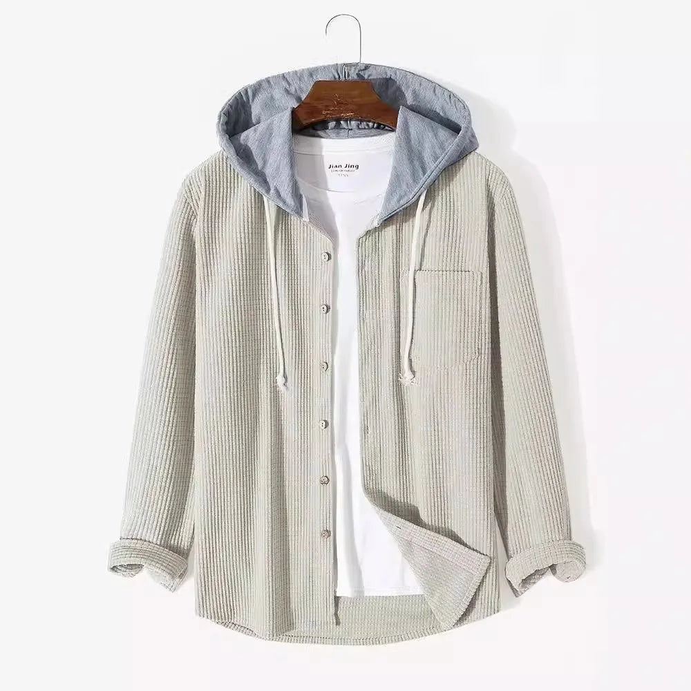Chemise à capuche boutonnée pour hommes