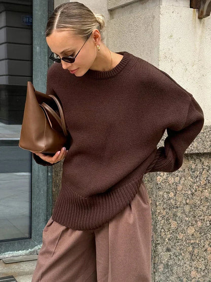 Pull Coupe Oversize Avec Encolure Dégagée Pour Femmes | Idéal Pour Tenues Quotidiennes Et Superposition