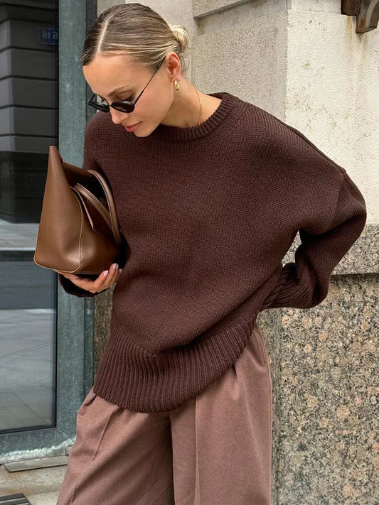 Pull Coupe Oversize Avec Encolure Dégagée Pour Femmes | Idéal Pour Tenues Quotidiennes Et Superposition