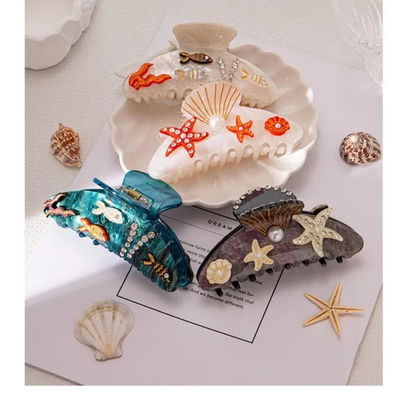 Pince À Cheveux Avec Motifs Inspirés De La Mer Pour Femmes | Idéale Pour Les Coiffures D’Été