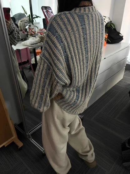 Pull À Rayures avec Coupe Oversize pour Femme | Idéal pour Un Usage Quotidien
