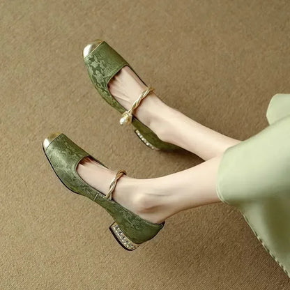 Ballerines à bride avec détail doré pour femme | idéal pour le bureau et les occasions spéciales