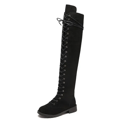Bottes au-Dessus du Genou avec Laçage pour Femme | Idéal pour Usage Quotidien