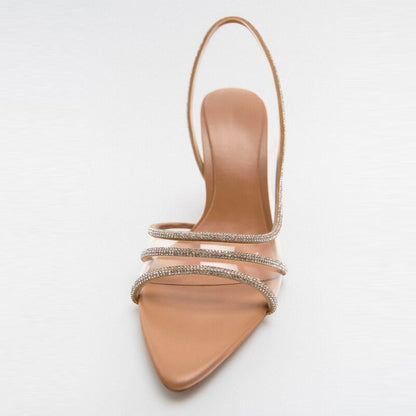 Sandales À Talon Haut Avec Bride Arrière Et Bout Ouvert Pour Femmes | Idéales Pour Événements Et Occasions Formelles