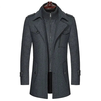 Manteau Long avec Col Amovible pour Homme | Idéal pour Automne et Hiver