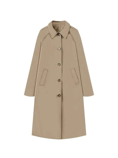 Trench-Coat Avec Fermeture Boutonnée Et Doublure À Carreaux Pour Femme | Idéal Pour Mi-Saison