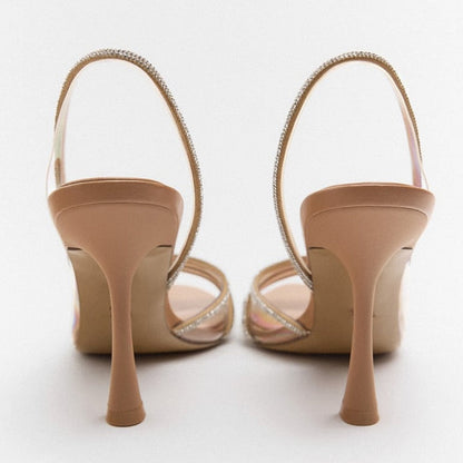 Sandales À Talon Haut Avec Bride Arrière Et Bout Ouvert Pour Femmes | Idéales Pour Événements Et Occasions Formelles