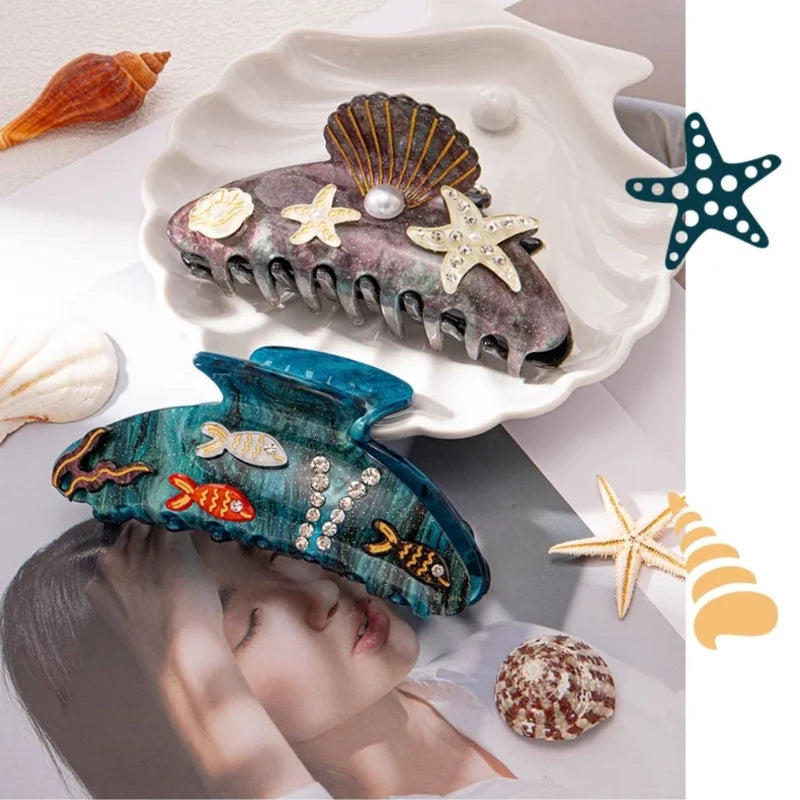 Pince À Cheveux Avec Motifs Inspirés De La Mer Pour Femmes | Idéale Pour Les Coiffures D’Été