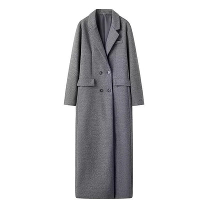 Manteau Long à Col Revers et Double Boutonnage pour Femme | Idéal pour l’Automne et l’Hiver