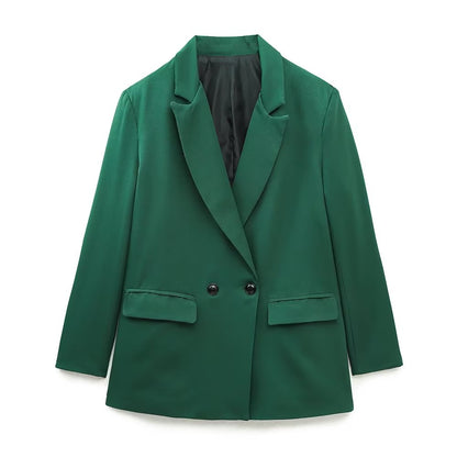 Blazer Croisé Avec Col À Revers Pour Femme | Idéal Pour Le Travail Ou Les Occasions Décontractées