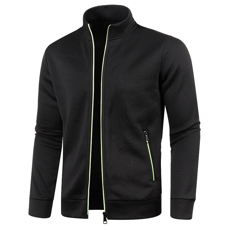 Veste Légère avec Fermeture Zippée et Col Montant pour Hommes | Idéale pour Printemps et Automne