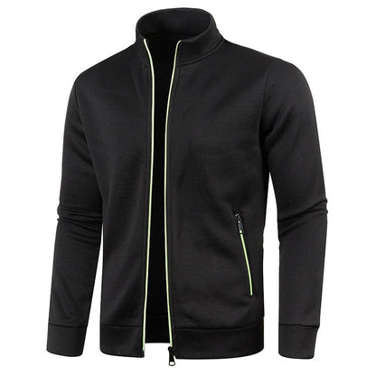 Veste Légère avec Fermeture Zippée et Col Montant pour Hommes | Idéale pour Printemps et Automne