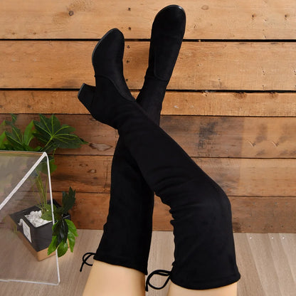 Bottes au-Dessus du Genou avec Talon Bloc pour Femme | Idéal pour Usage Quotidien