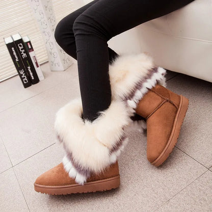Bottes d’Hiver avec Tige Mi-Haute pour Femmes | Idéal pour Saison Froide
