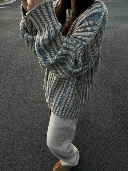 Pull À Rayures avec Coupe Oversize pour Femme | Idéal pour Un Usage Quotidien