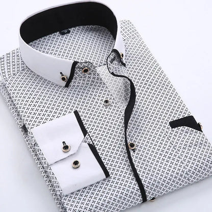 Chemise À Manches Longues Avec Col Classique Pour Homme | Idéale Pour Bureau Et Sorties