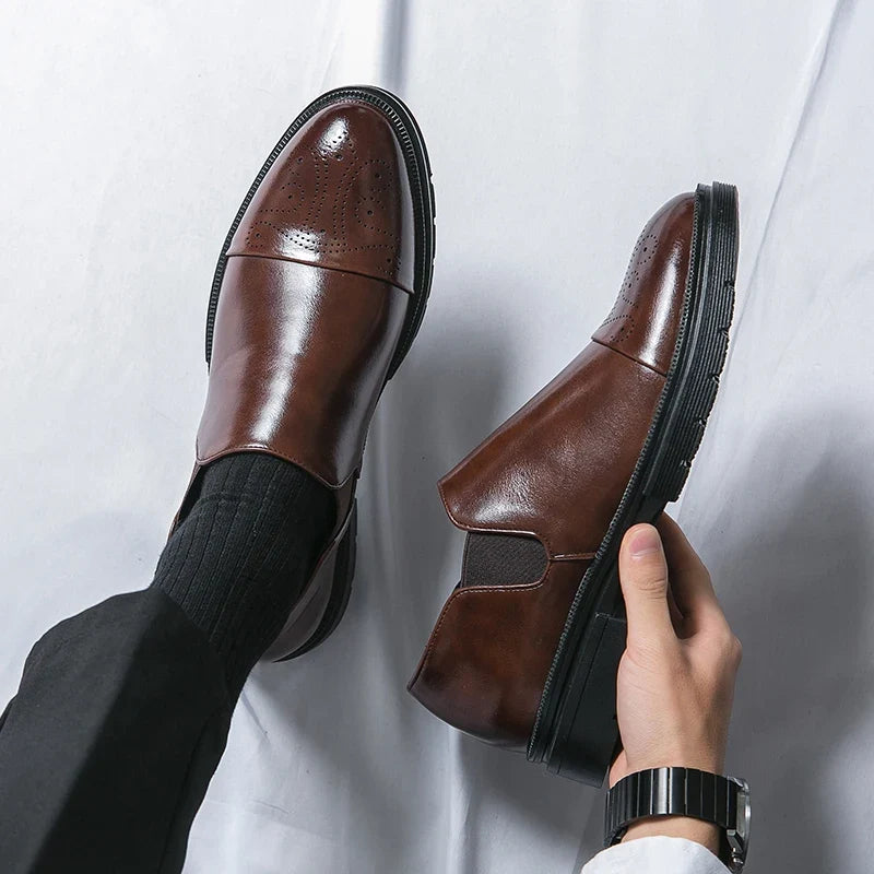 Chaussures slip-on avec détails brogue pour hommes | Idéal pour les tenues habillées et les occasions professionnelles