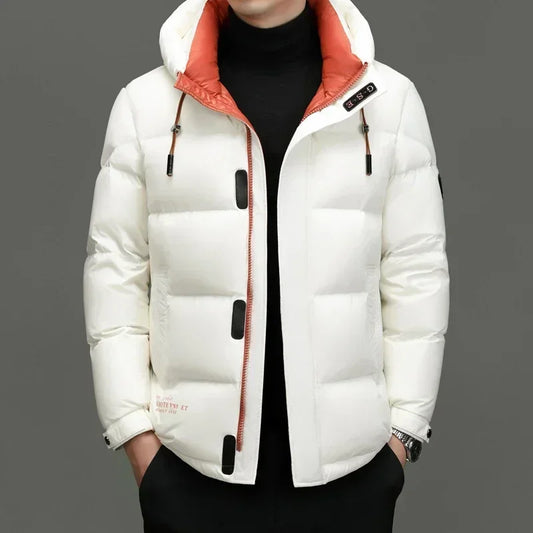 Doudoune D’hiver Avec Capuche Et Coupe Droite Pour Hommes | Idéale Pour La Saison Hivernale