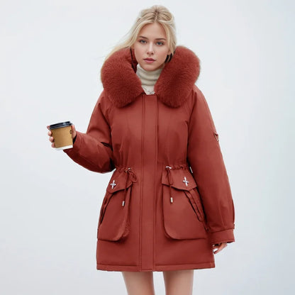 Veste à Col Imitation Fourrure avec Poches pour Femmes | Idéale pour la Saison Hivernale