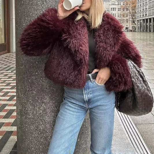 Manteau avec Col en V et Poches Latérales pour Femme | Idéal pour l’Automne et l’Hiver