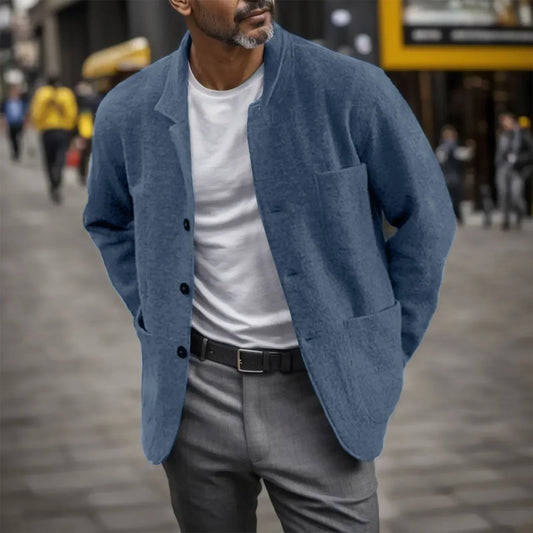 Veste À Boutons Avec Col Classique Et Poches Plaquées Pour Homme | Idéale Pour La Mi-Saison
