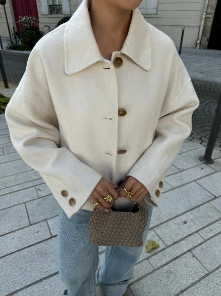 Veste Oversized Avec Boutons Et Col Large Pour Femmes | Idéale Pour Les Saisons Intermédiaires