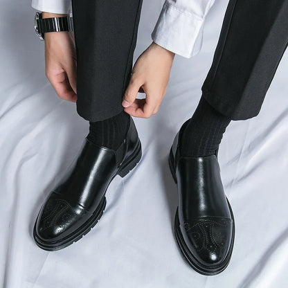 Chaussures slip-on avec détails brogue pour hommes | Idéal pour les tenues habillées et les occasions professionnelles