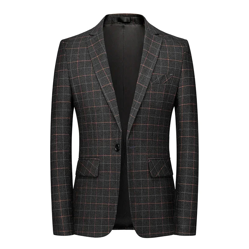 Blazer À Motif Carreaux Pour Homme Avec Coupe Ajustée Pour Adulte | Idéal Pour Occasions Formelles Et Professionnelles