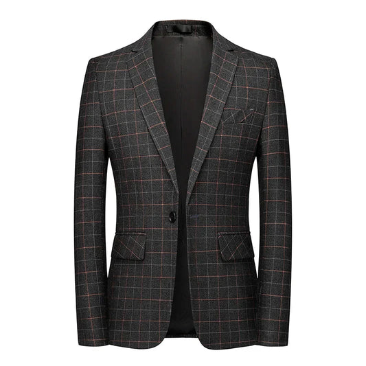 Blazer À Motif Carreaux Pour Homme Avec Coupe Ajustée Pour Adulte | Idéal Pour Occasions Formelles Et Professionnelles