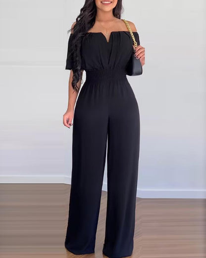Combinaison Épaules Dénudées Avec Taille Élastique Pour Femme | Idéal Pour Sorties Décontractées Et Usage Quotidien