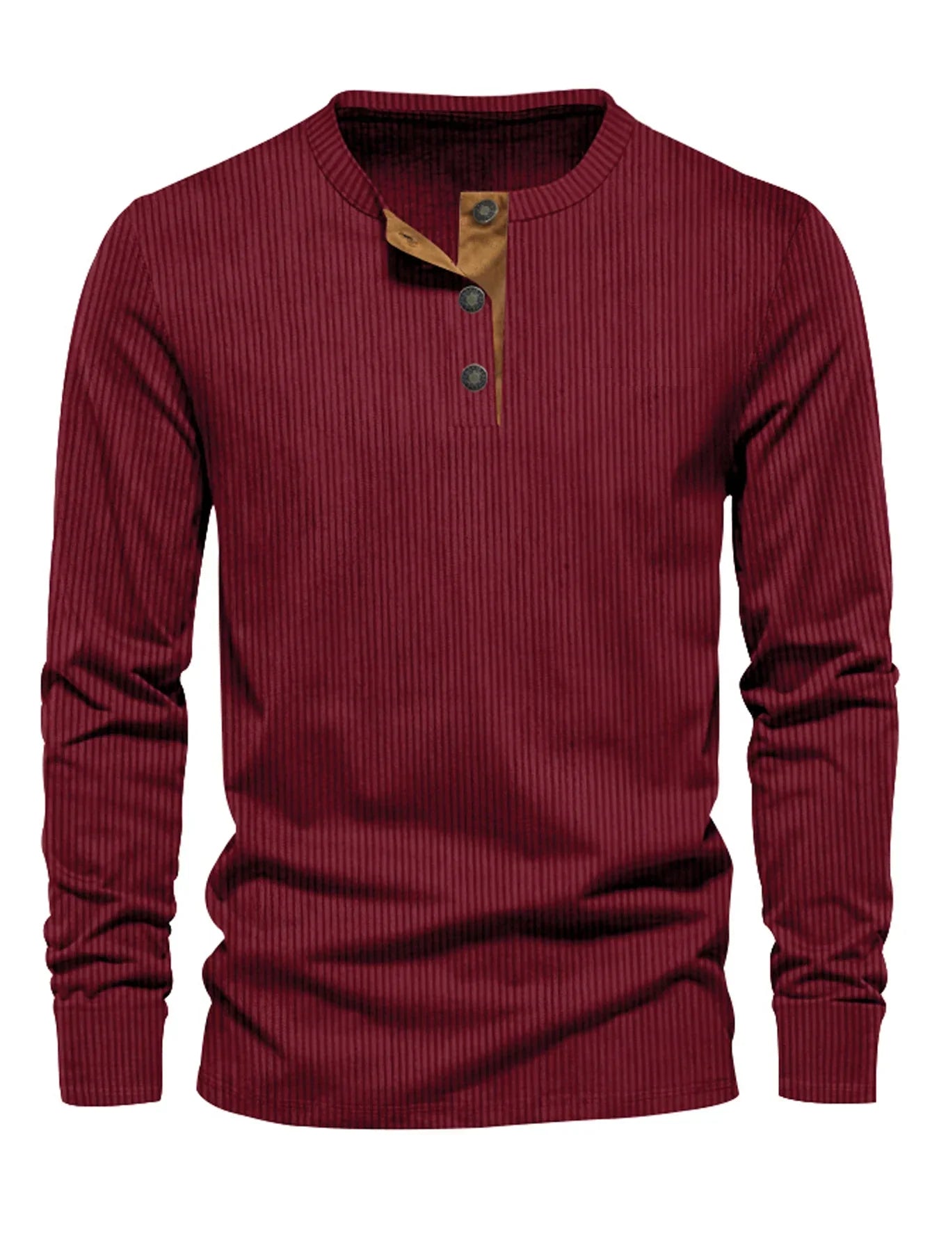 Chemise À Manches Longues Avec Col Henley Pour Homme | Idéal Pour Usage Quotidien