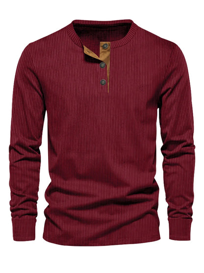 Chemise À Manches Longues Avec Col Henley Pour Homme | Idéal Pour Usage Quotidien