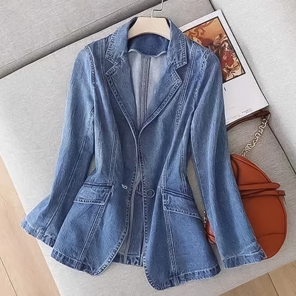 Blazer Avec Revers Cranté Et Coupe Semi-Ajustée Pour Femmes | Idéal Pour Les Saisons De Transition