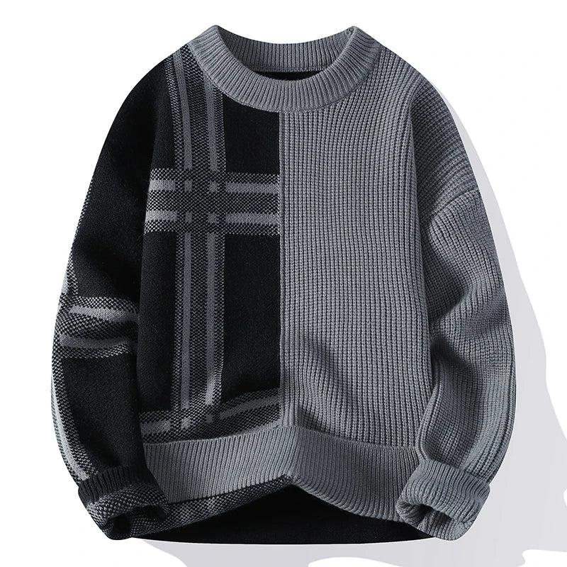 Pull En Maille À Motif Carreaux Avec Col Rond Pour Homme | Idéal Pour Usage Quotidien