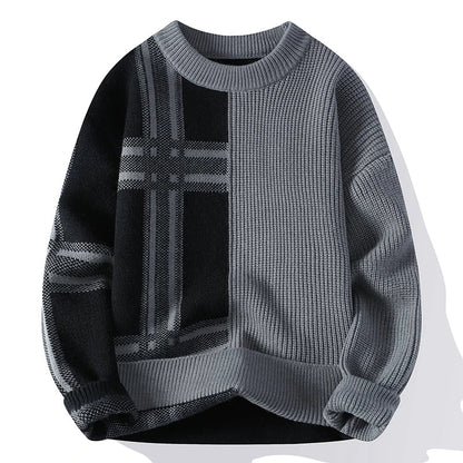 Pull En Maille À Motif Carreaux Avec Col Rond Pour Homme | Idéal Pour Usage Quotidien