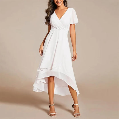 Robe Longue Fluide avec Col V et Coupe A-Line pour Femme | Idéale pour les Occasions Quotidiennes et les Événements