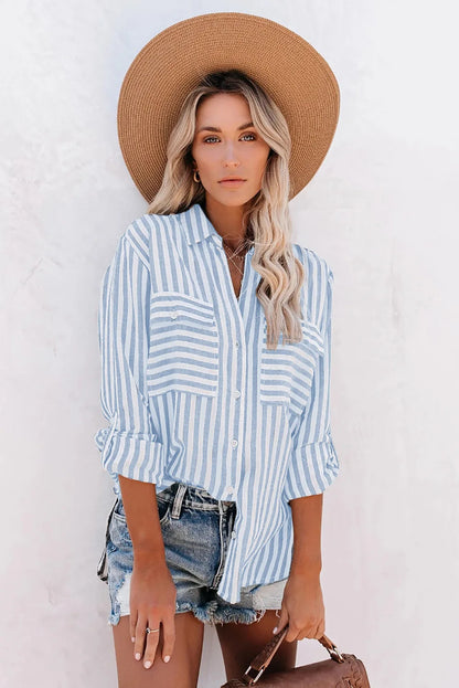 Blouse à Rayures avec Coupe Oversize pour Femme | Idéale pour les Tenues Décontractées du Quotidien
