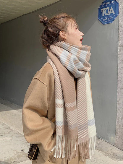 Écharpe D’Hiver À Motif Carreaux pour Femme | Idéale pour La Saison Froide
