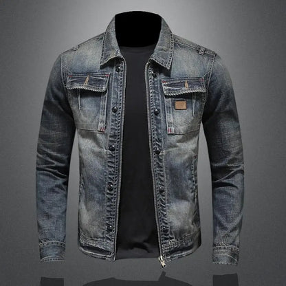 Veste en Jean avec Boutons et Poches pour Hommes | Idéale pour le Printemps et l’Automne
