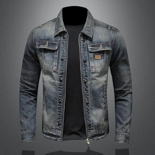 Veste en Jean avec Boutons et Poches pour Hommes | Idéale pour le Printemps et l’Automne