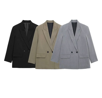 Blazer Oversize Structuré à Revers Classiques pour Femme | Idéal pour le Travail et le Quotidien