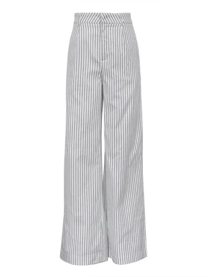 Pantalon Rayé Noir et Blanc Avec Taille Haute Pour Femmes | Idéal Pour Usage Quotidien