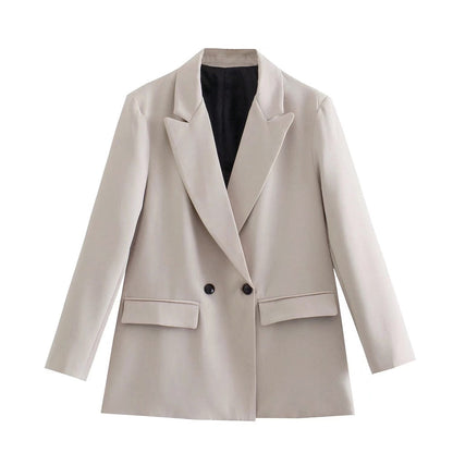 Blazer Croisé Avec Col À Revers Pour Femme | Idéal Pour Le Travail Ou Les Occasions Décontractées