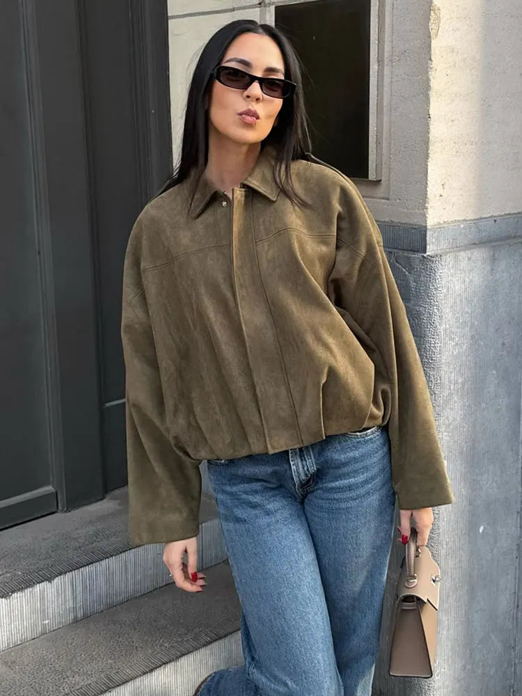 Veste De Mi-Saison Avec Fermeture Zippée Et Col Classique Pour Femme | Idéale Pour Le Printemps Et L’Automne