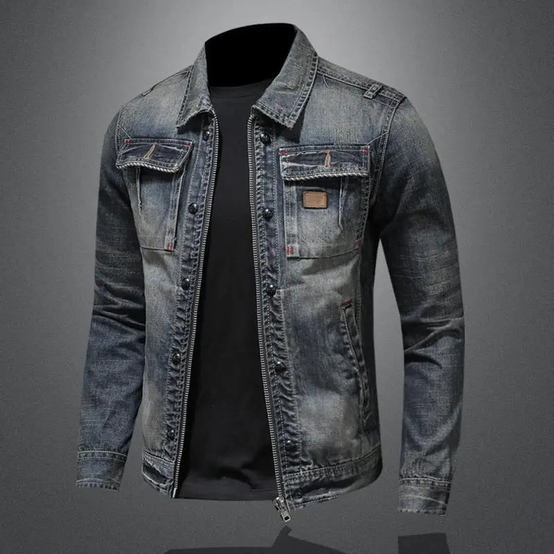 Veste en Jean avec Boutons et Poches pour Hommes | Idéale pour le Printemps et l’Automne