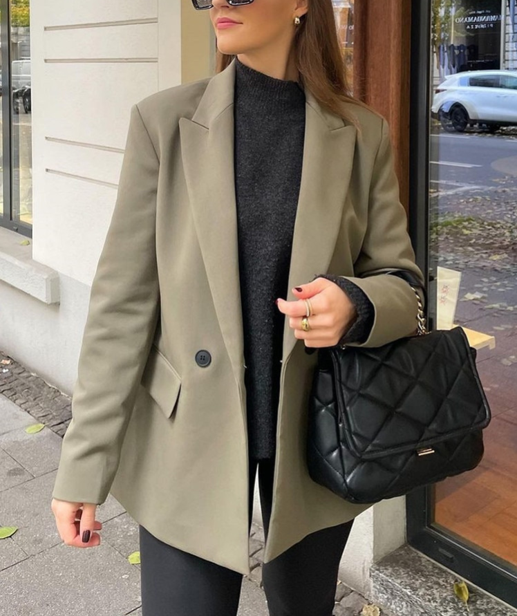 Blazer Croisé Avec Col À Revers Pour Femme | Idéal Pour Le Travail Ou Les Occasions Décontractées