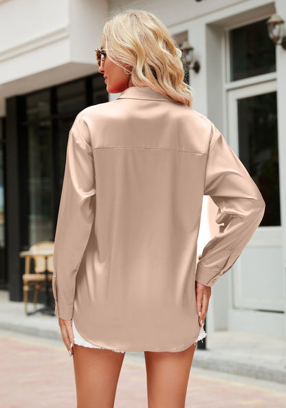 Blouse À Manches Longues Avec Coupe Fluide Pour Femme | Idéal Pour Le Bureau Et Les Sorties
