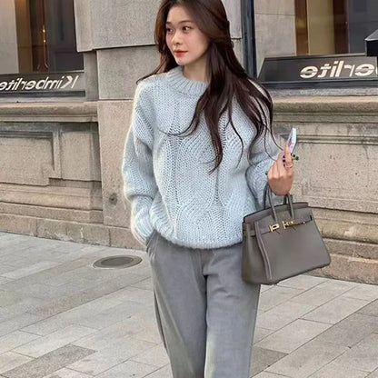 Pull À Col Rond avec Coupe Ample pour Femme | Idéal pour L’Hiver