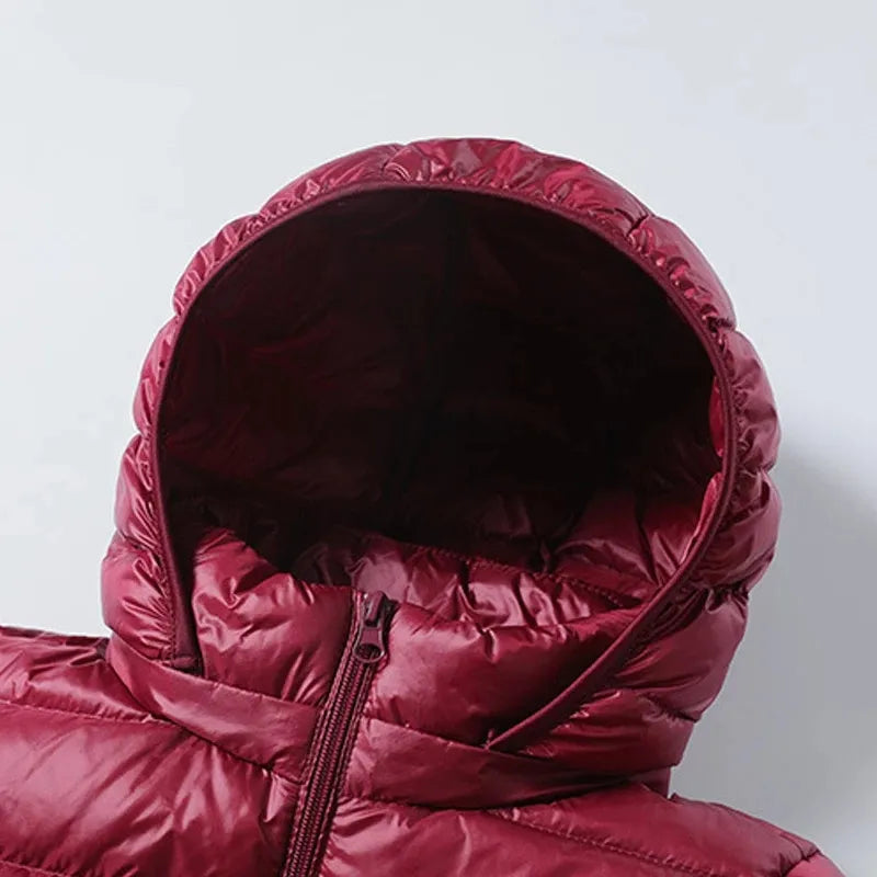 Manteau Long Légèrment Matelassé avec Capuche Amovible pour Femme | Idéal pour l’Hiver